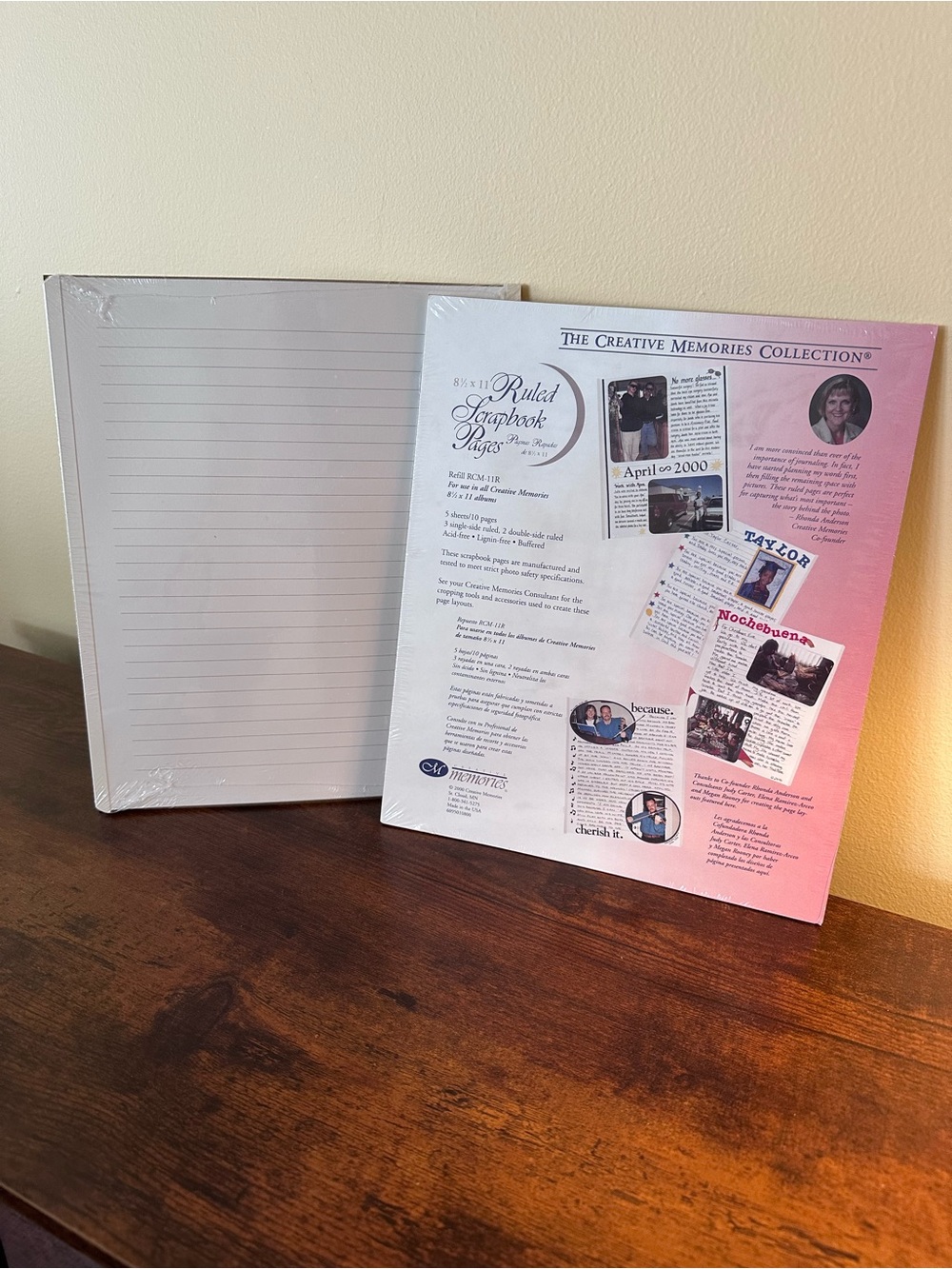 Retired 8.5x11 Creative Memories White Lined Scrapbook Pages